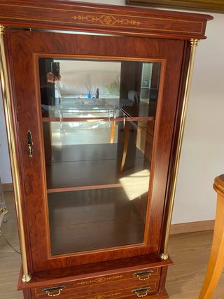 Mueble vitrina/librería vintage madera