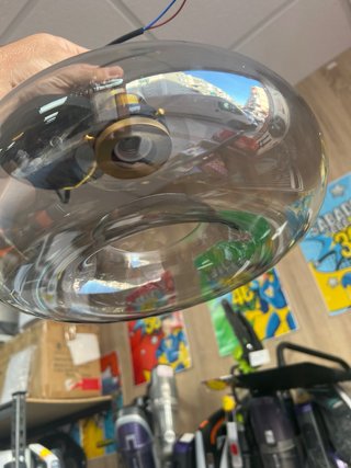 Lámpara colgante gris humo diseño industrial