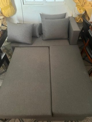 Sofá Chaise Longue York Gris Cama