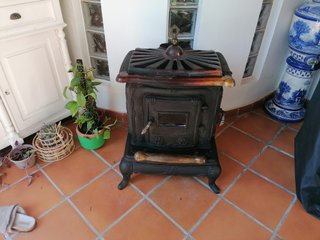 Chimenea de leña vintage