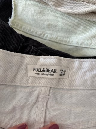 Pantalones cortos vaqueros blanco y negro