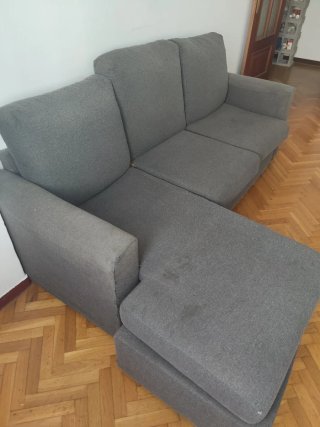 Sofá chaise longue gris 2,15m
