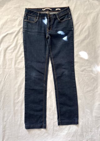 Zara Jeans Tiro Bajo Vintage Premium Strass y2k