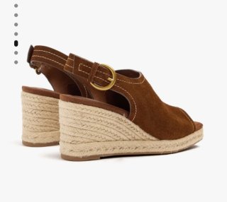 Sandalias cuña yute piel marrón