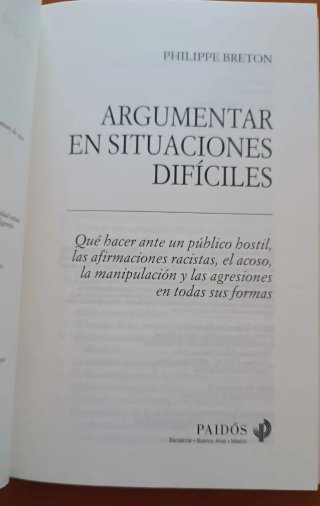 Libro Argumentar en situaciones difíciles