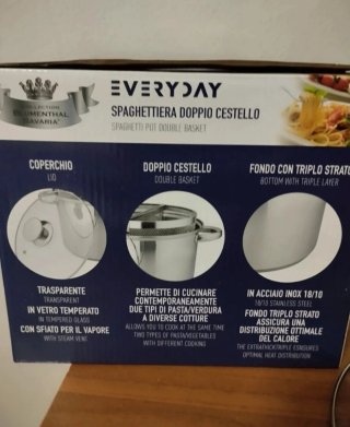 Pentola Spaghettiera Everyday 6L Doppio Cestello