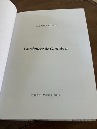 Cancionero de Cantabria - Julio Sanz Saiz