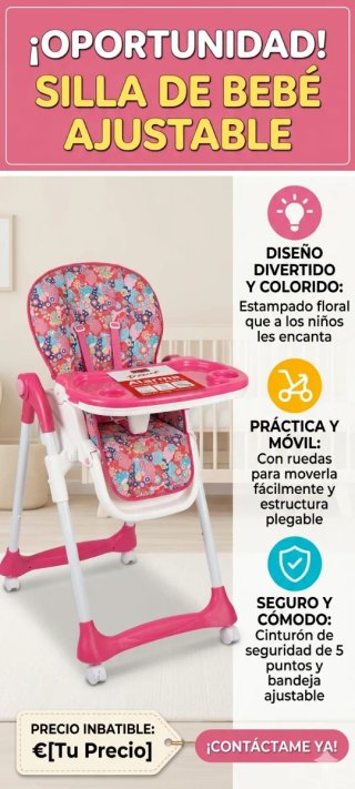 Silla de Bebé Ajustable Diseño Divertido