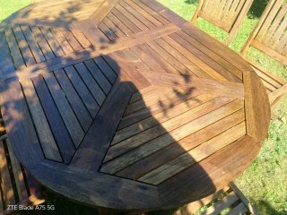 Conjunto jardin madera teca mesa y 6 sillas