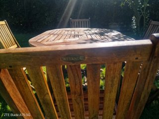 Conjunto jardin madera teca mesa y 6 sillas