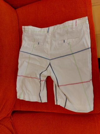 Pull&Bear Pantalón Corto Blanco Cuadros