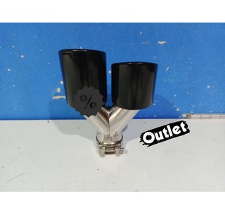 PK COLA IZQ ESCAPE UNIVERSAL 4 x 89MM ACERO INOX NEGRO AHUMA
