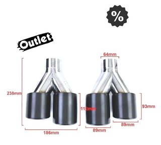 PK COLA IZQ ESCAPE UNIVERSAL 4 x 89MM ACERO INOX NEGRO AHUMA
