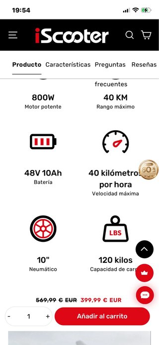 Patinete Eléctrico iScooter iX3 Todoterreno