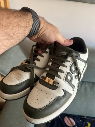 Zapatillas Plein Sport Piel Blancas y Verdes