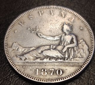 Moneda 5 Ptas Plata 1870