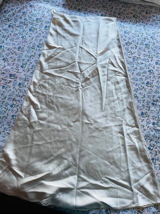 Falda Larga Satén Beige