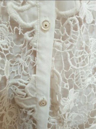 Chaqueta Massimo Dutti Encaje Blanca