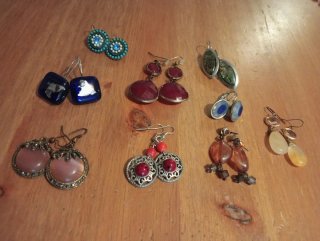 Lote 9 pares pendientes colgantes