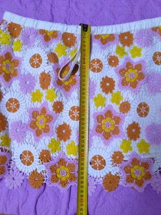 Falda crochet flores multicolor