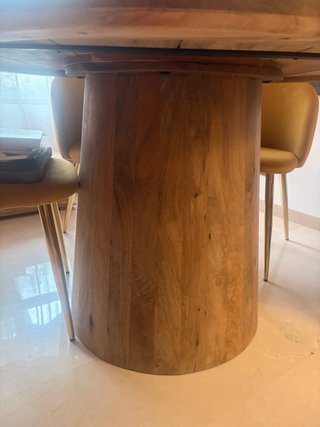 Mesa redonda madera mango y 6 sillas