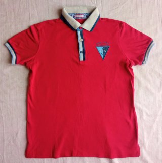 Polo rosso ragazzo Overkids XL cotone