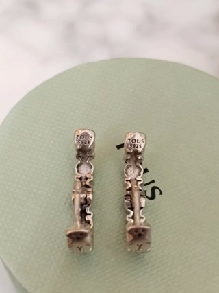 Pendientes aro Tous Oso Plata recién pulidos