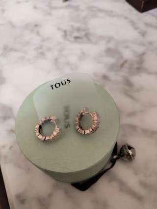 Pendientes aro Tous Oso Plata recién pulidos