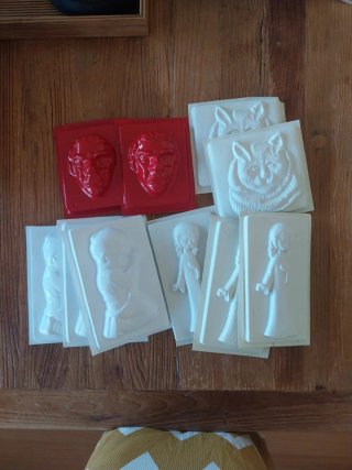 10 Moldes para Escayola (Caras, Gatos, Niñas)