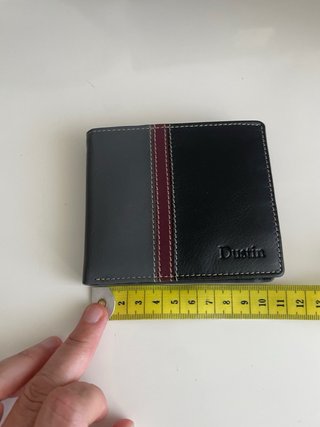 Cartera Dustin Piel Hombre Negra y Gris 11x9cm