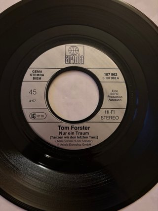 Vinile Come Nuovo Rarissimo 45Giri:TOM FORSTER”Nur