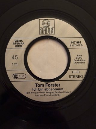 Vinile Come Nuovo Rarissimo 45Giri:TOM FORSTER”Nur