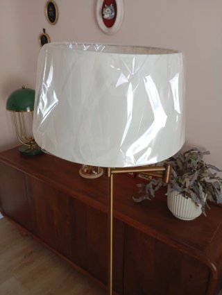Lampada da terra dorata articolata vintage