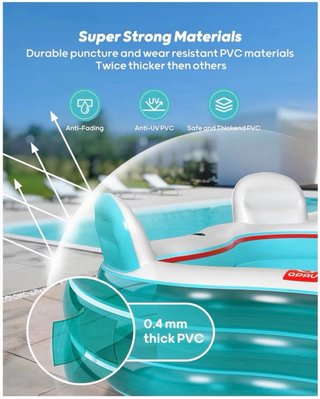 Piscina inflable QPAU azul y blanca