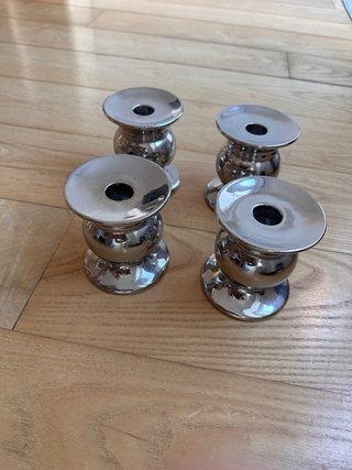 Candelabros Zara Home Metal Plateados (4uds)