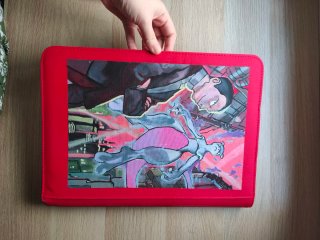 Binder pintado a mano Mewtwo y giovanni pokemon
