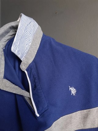 Polo U.S. Polo Assn. Talla L Azul/Gris