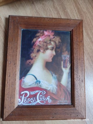 Cuadro Vintage Mujer Pepsi Cola