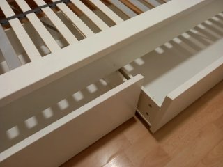 Cama individual blanca cajones Ikea "Malm" 90x200