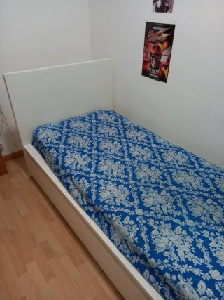 Cama individual blanca cajones Ikea "Malm" 90x200