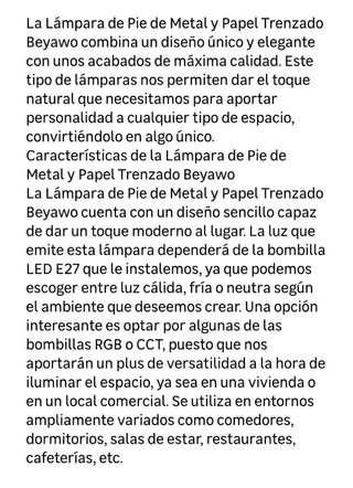 Lámpara de pie arco Beyawo
