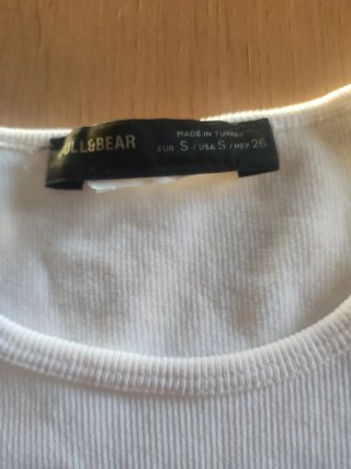 Top Stradivarius donna bianco con perline
