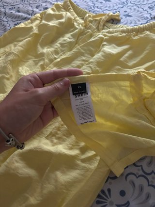 Conjunto lino amarillo talla única