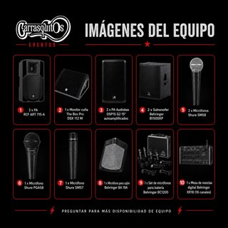 Alquiler equipo de música para eventos.