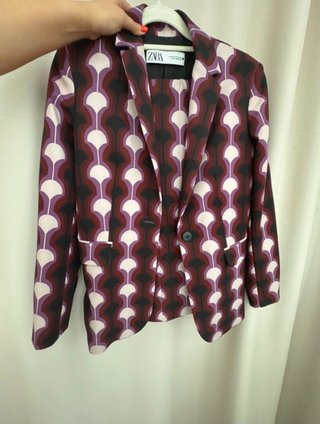 Traje estampado Zara blazer y pantalón