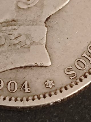 Moneda Plata 1 Peseta Alfonso XIII 1904