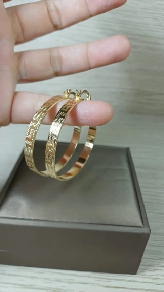 Pendientes Aro Grande Chapado Oro 18k Grecia