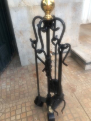 Set 4 Utensilios Chimenea Artesano + fuelle.