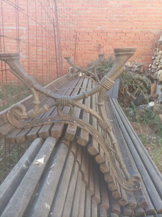 Banco madera teka antiguo