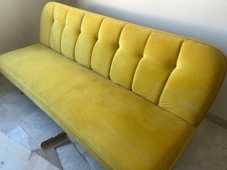 Sofá cama moderno terciopelo amarillo